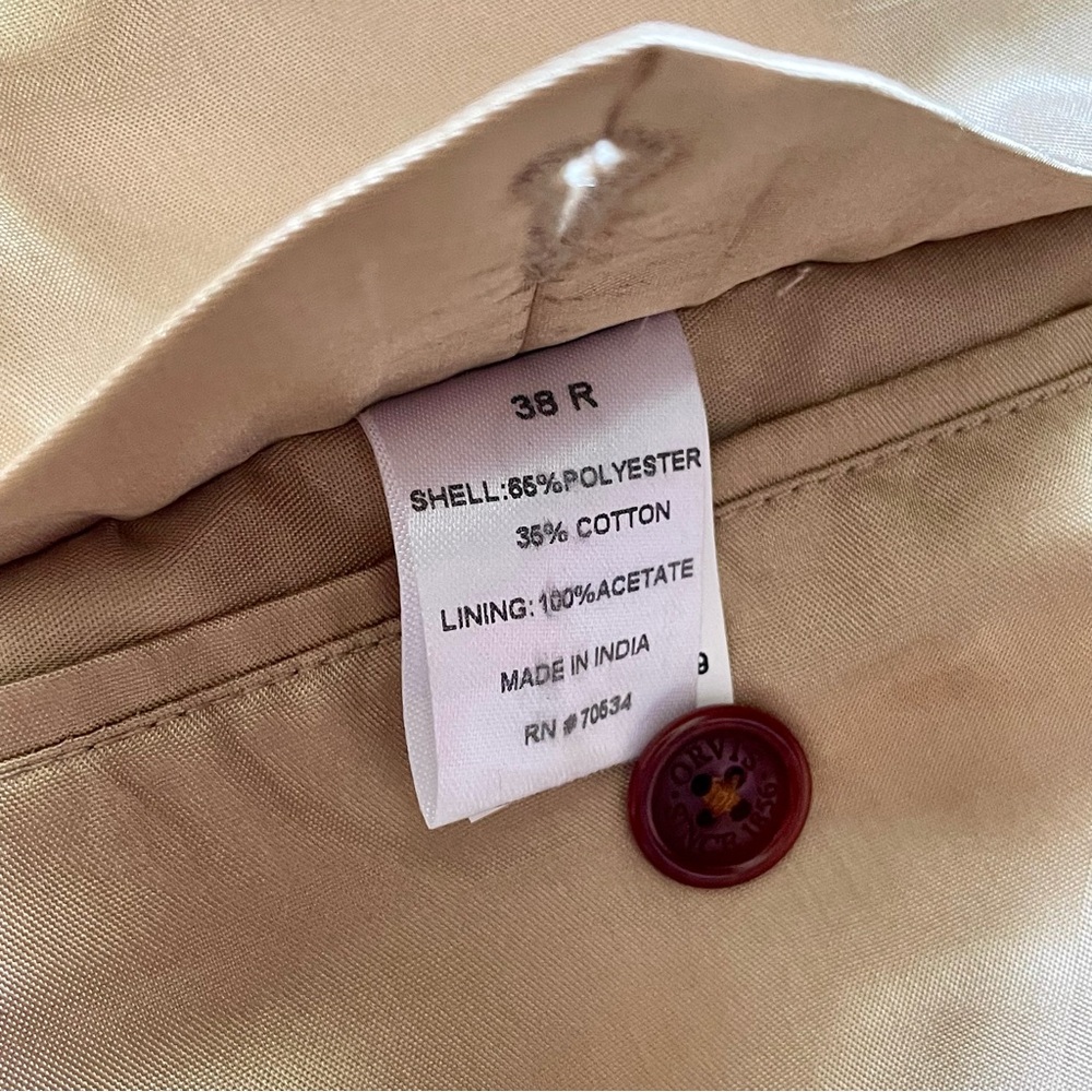 Orivs Classic Blue and Tan Gingham Three-Button Sport Coat Blazer Size 38R - Picture 12 of 16